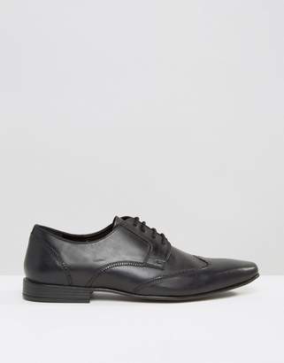 Frank Wright Brogue Wing Tip Shoes in Black