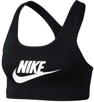 Nike Womens Pro Classic Swoosh Futura Sports Bra Black / White XS
