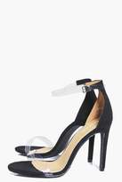Thumbnail for your product : boohoo Willow Glitter Sole Clear Strap Two Part Sandal