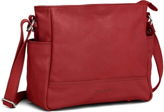 Handmade Womens Leather Crossbody Bags Purse Shoulder Bag for Women, Red
