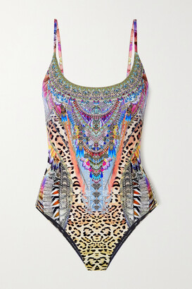 Camilla Crystal-embellished Printed Swimsuit