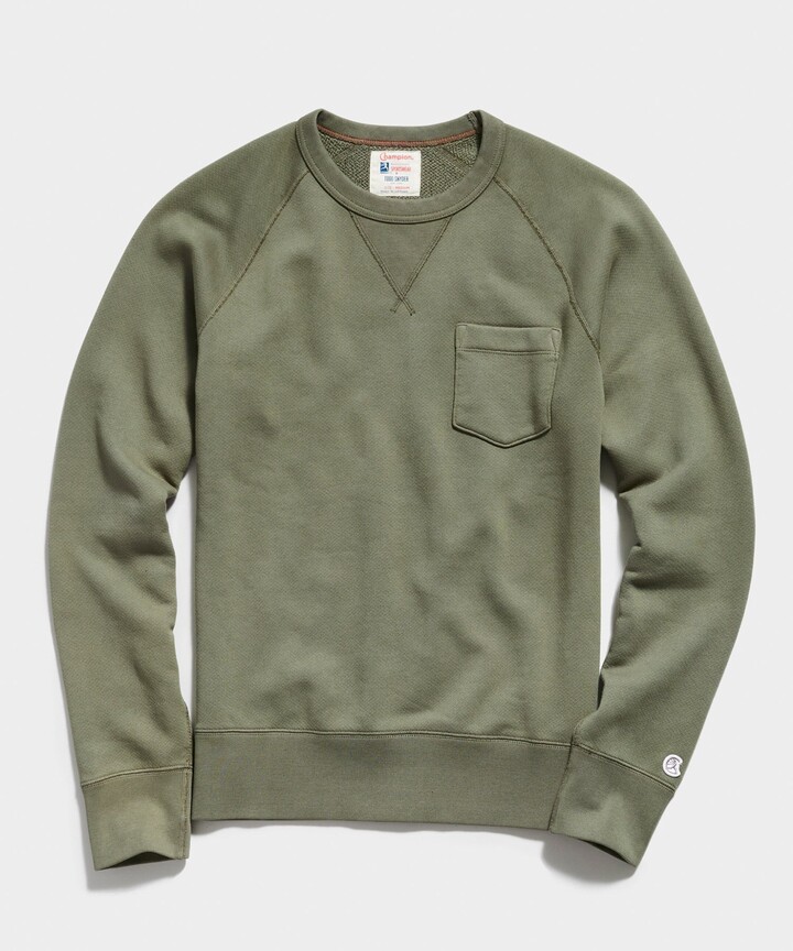 Todd Snyder + Champion Midweight Pocket Sweatshirt in Olive Grove -  ShopStyle