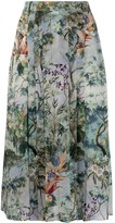 Thumbnail for your product : Alberta Ferretti Pleated Floral Print Skirt