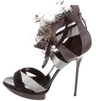 Diego Dolcini Leather Feather Sandals
