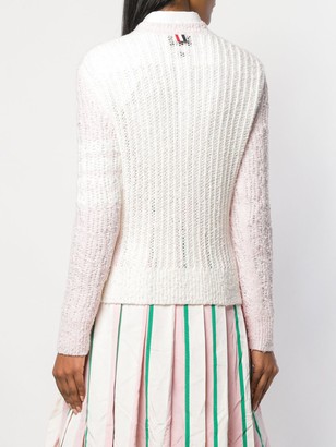 Thom Browne 4-Bar Open Stitch Light Pink Pullover