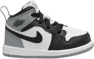Jordan 1 Mid Sneakers Toddler 9T Regular White/Black/Light Smoke Grey