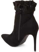 Thumbnail for your product : Wild Diva Lounge Black Giselle Ruffle Ankle Booties