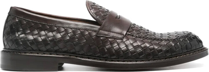 Doucal's Interwoven Leather Loafers