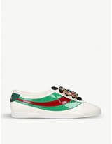 Gucci Falacer embellished patent-leather trainers