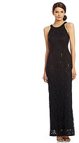 Thumbnail for your product : R & M Richards Sheer-Back Lace Gown