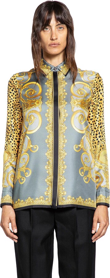 Versace Cheetah Foulard Silk Shirt