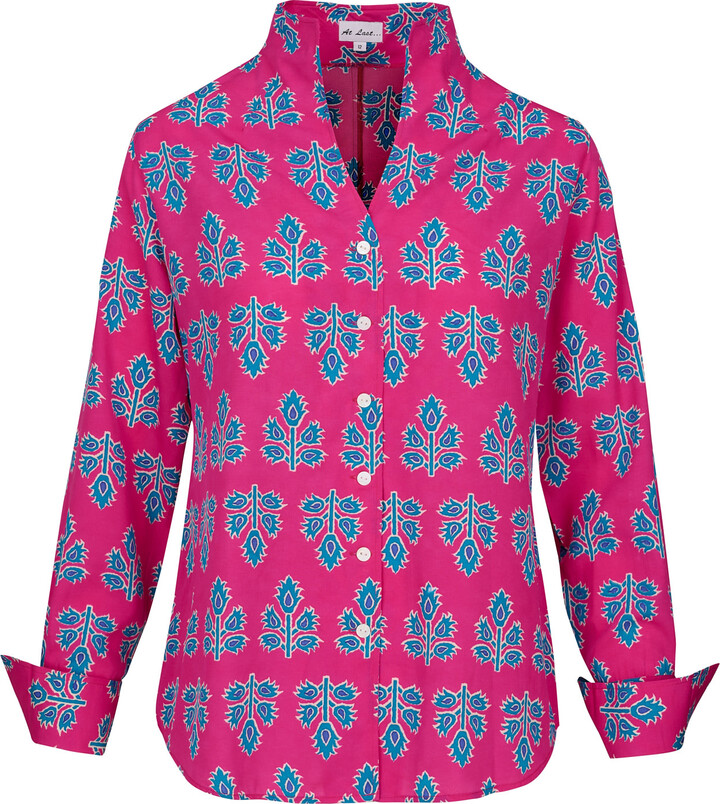 AtLAST Chelsea Shirt In Pink & Blue Thistle