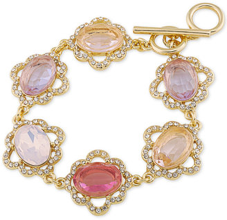 Carolee Gold-Tone Multi-Stone and Pavé Link Bracelet