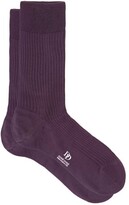 Thumbnail for your product : Dore Dore Ribbed Cotton-lisle Socks - Purple
