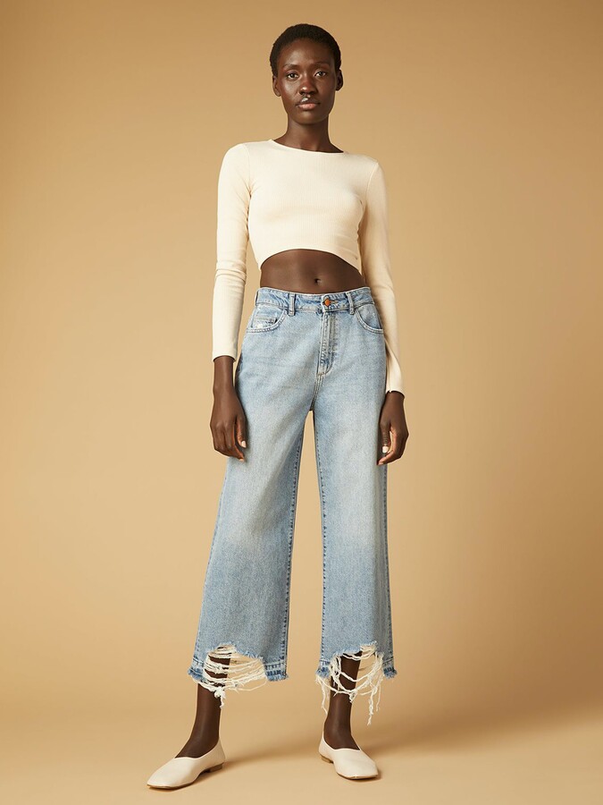 DL1961 Hepburn Wide Leg High Rise Vintage Jeans - ShopStyle