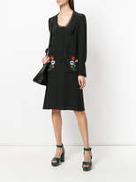 Thumbnail for your product : Sonia Rykiel floral embroidred pockets dress