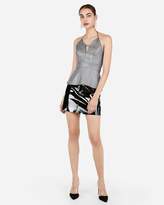 Thumbnail for your product : Express Metallic Plunge Neck Peplum Halter Top