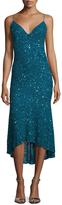 Thumbnail for your product : Theia Sleeveless Beaded Midi Cocktail Dress, Peacock