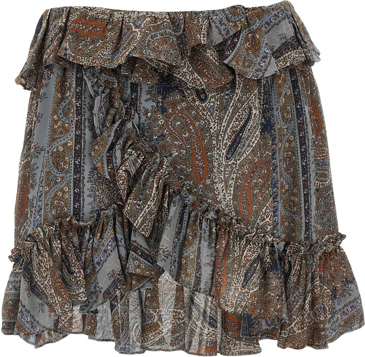 Saint Laurent All Over Print Skirt