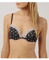 Thumbnail for your product : New Look 2 Pack White and Black Floral Print Lace Trim T-Shirt Bras