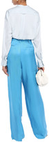 Thumbnail for your product : Sally LaPointe Belted Pleated Satin-twill Wide-leg Pants