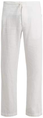 Onia Collin Drawstring Linen Trousers - Mens - White