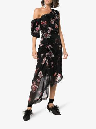 Preen by Thornton Bregazzi ada floral print one shoulder silk dress