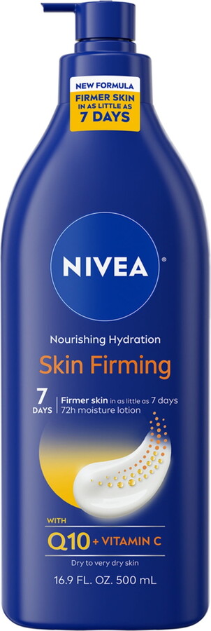 Nivea Nourishing Hydration Skin Firming Body Lotion for Dry Skin with Q10 and Vitamin C, 16.9 fl oz