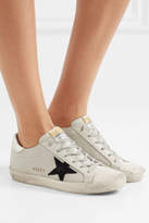 Thumbnail for your product : Golden Goose Superstar Glittered Mesh And Distressed Leather Sneakers - Off-white