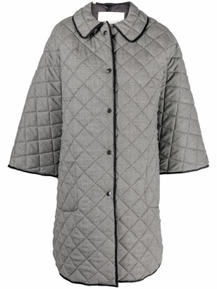 MACKINTOSH AGGIE houndstooth quilted poncho coat