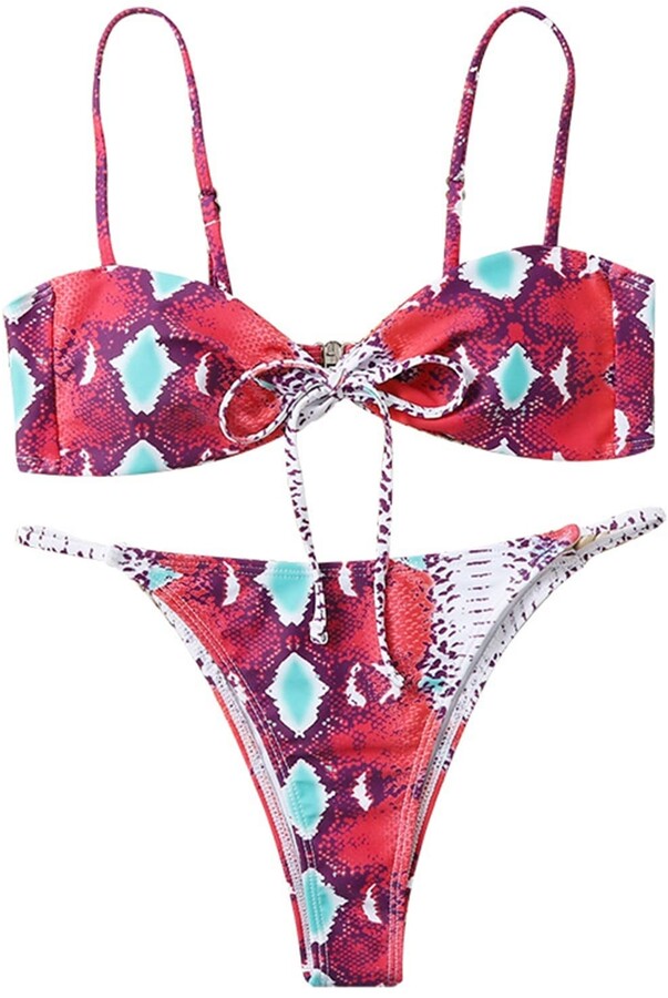 Hasagimol Women's High Waist Wrap Beach Bikini Summer Bikini Set Push