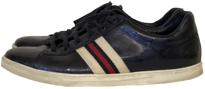 navy gucci trainers