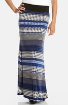 Thumbnail for your product : Karen Kane 'Lunar Houndstooth' Stripe Stretch Knit Maxi Skirt