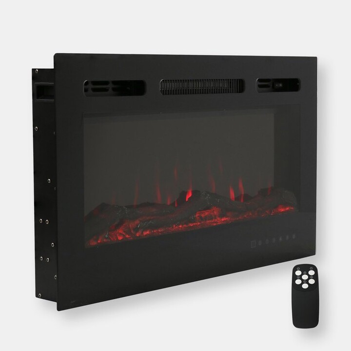 Sunnydaze Decor Modern Flame Mounted/Recessed Indoor Electric Fireplace