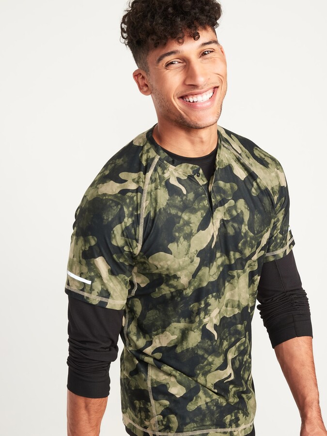 Old Navy Breathe ON Camo Henley Tee for Men - ShopStyle T-shirts