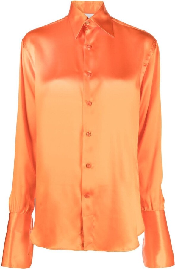 WOERA LongSleeve Silk Shirt ShopStyle