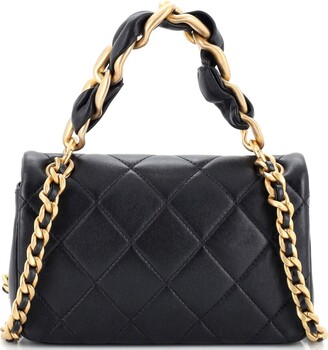 CHANEL Calfskin Quilted Small Top Handle Flap Black 1255470