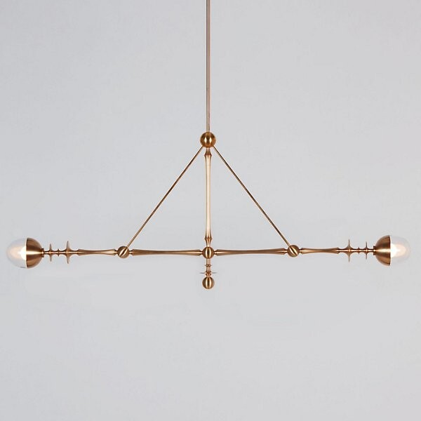 Roll & Hill Rue Sala LED Linear Chandelier in Brass Size: 2 light