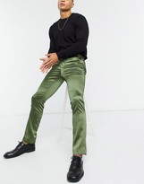 Thumbnail for your product : Twisted Tailor satin suit pants in khaki