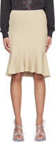 Thumbnail for your product : we11done Beige Banded Frill Midi Skirt