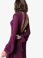 Thumbnail for your product : Chloé Backless Ribbed Detail Knitted Silk Midi Dress