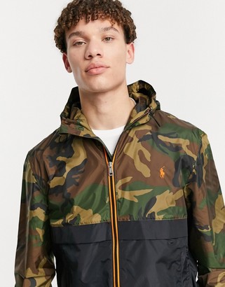 camo rain shell