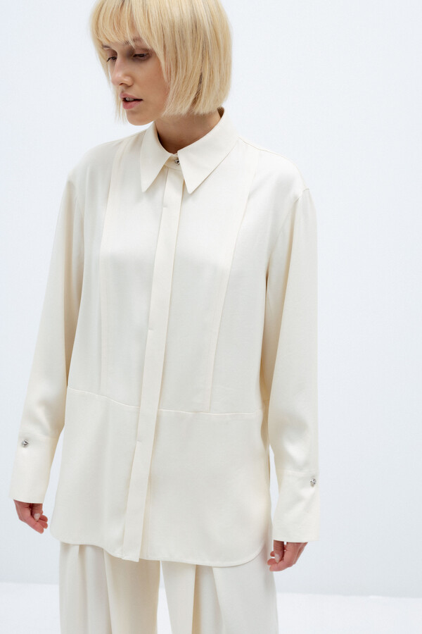 Inavati Neutrals Milk-Shade Fluid Shirt