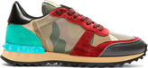 Thumbnail for your product : Valentino Khaki Panelled Camo Print Sneakers