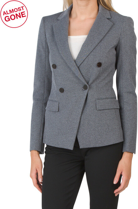 Double Breasted Angled Ponte Blazer - ShopStyle