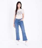 Thumbnail for your product : New Look Petite Blue Cropped Kick Flare Jeans