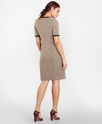 Brooks Brothers Petite Checked Tweed A-Line Dress