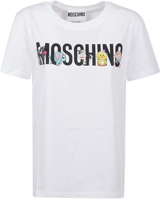Moschino Calico Animals Logo-Printed Crewneck T-Shirt