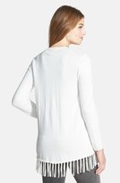 Thumbnail for your product : Chaus Fringe Hem Open Front Cardigan