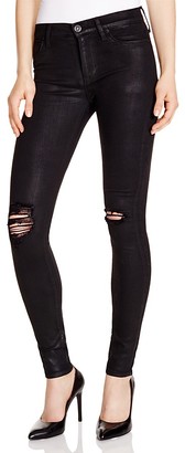 Hudson Nico Destructed Waxed Super Skinny Jeans in Black - 100% Bloomingdale's Exclusive